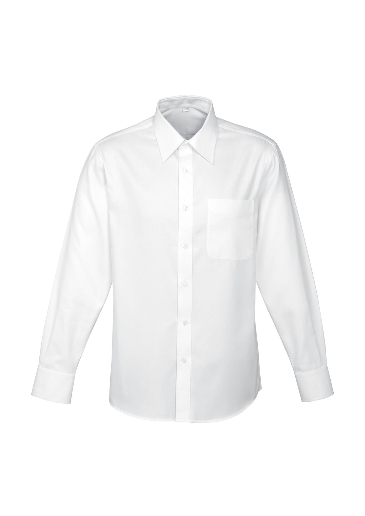 Luxe Mens Long Sleeve Shirt - White - Front