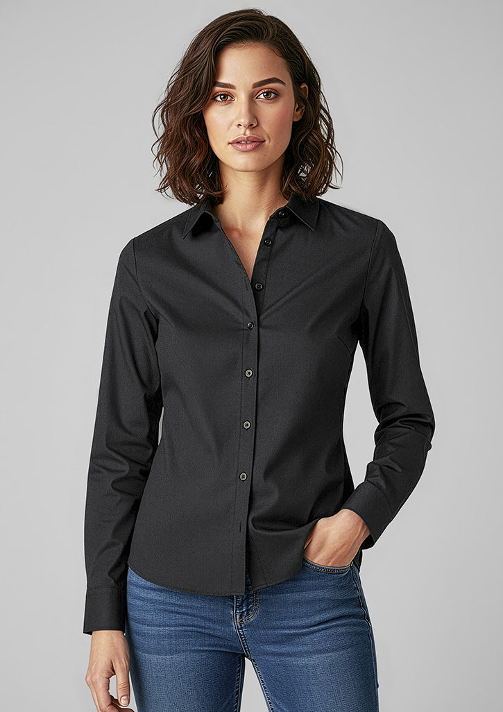 Memphis Womens Long Sleeve Shirt - Black - Model