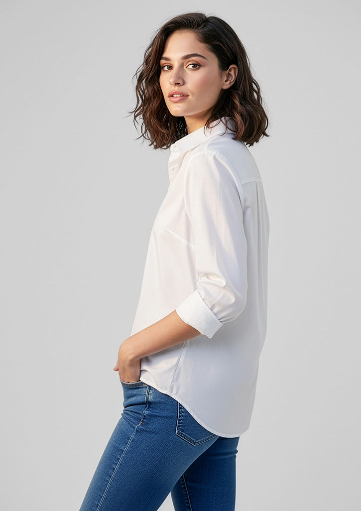 Memphis Womens Long Sleeve Shirt - White - Model