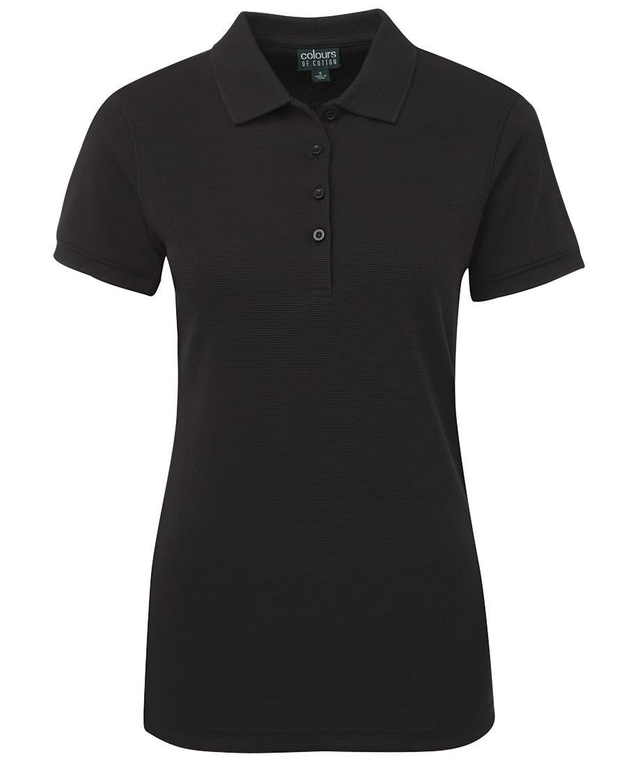 C of C Ladies Ottoman Polo - Black - Front