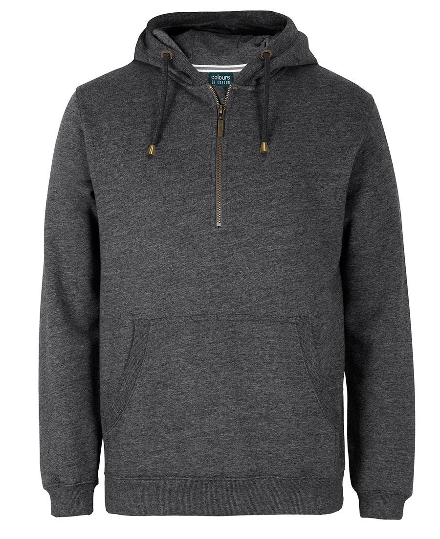 C of C Brass 1/2 Zip Hoodie - Graphite Marle - Front