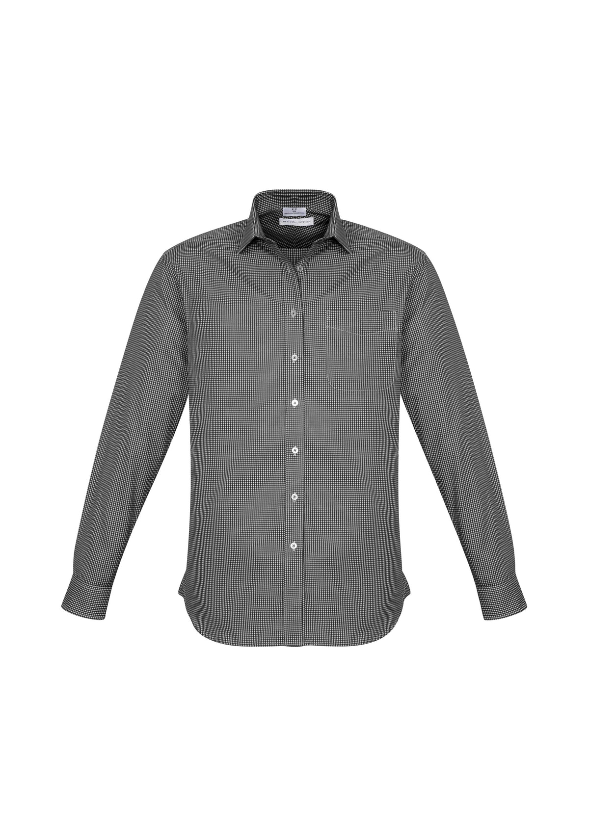 Ellison Mens Long Sleeve Shirt - Black - Front