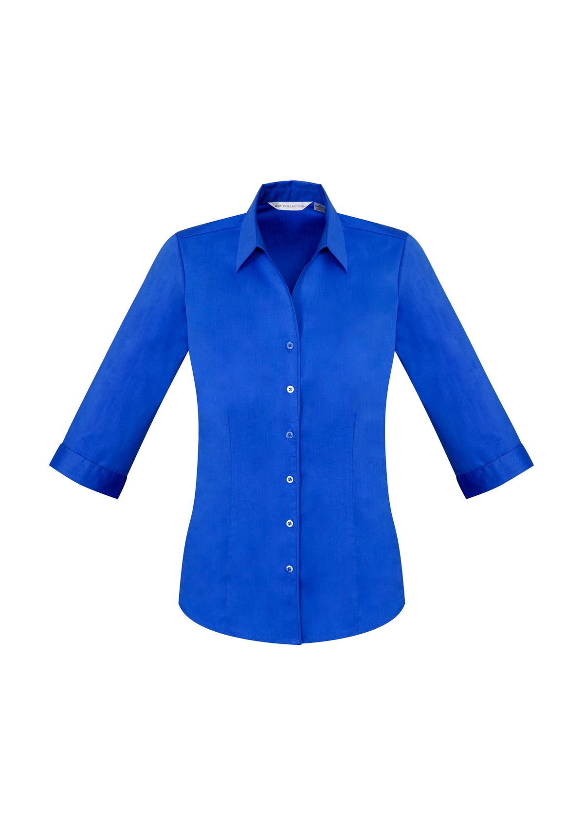 Monaco Womens 3/4 Sleeve Shirt - Electric Blue - Front