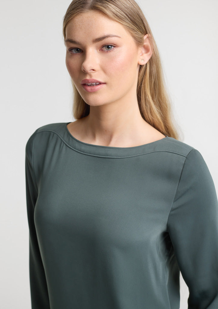 Madison Womens Boatneck Top - Seafoam - Model
