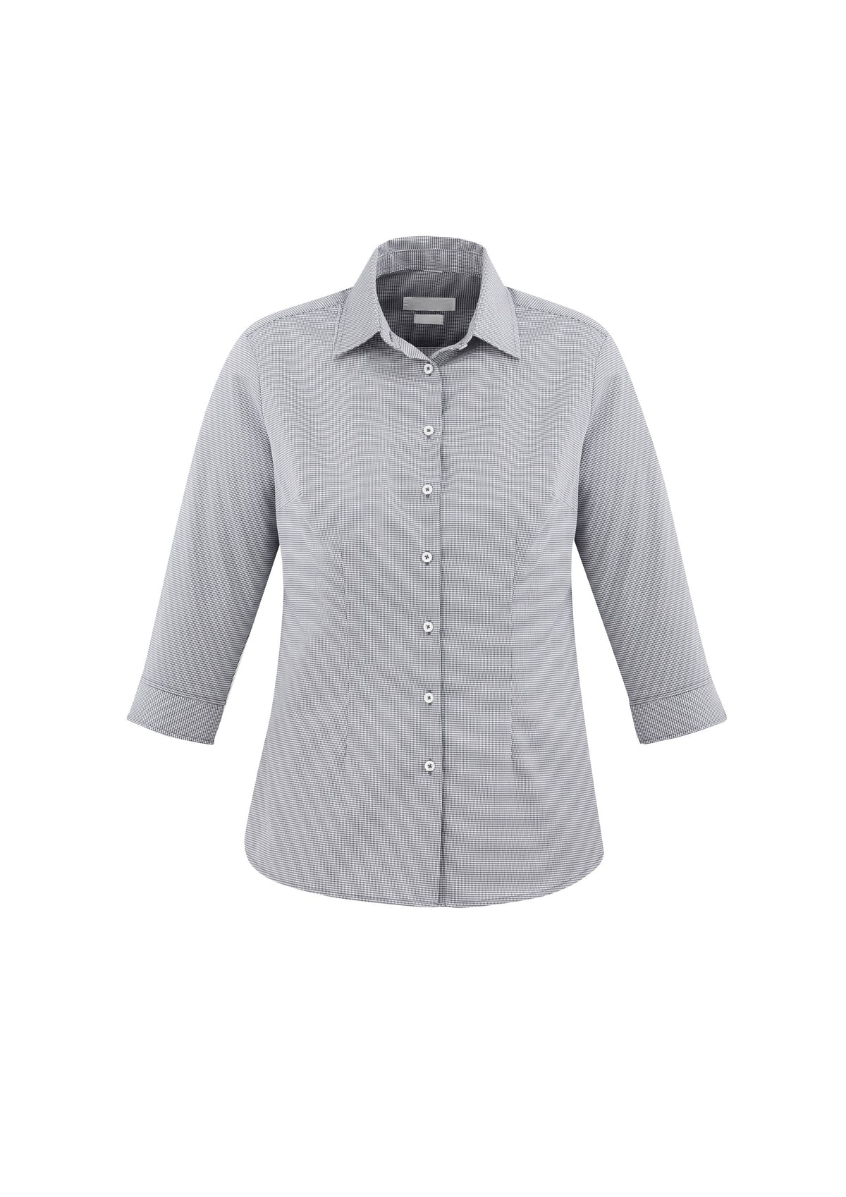 Jagger Womens 3/4 Sleeve Shirt - Silver - Front