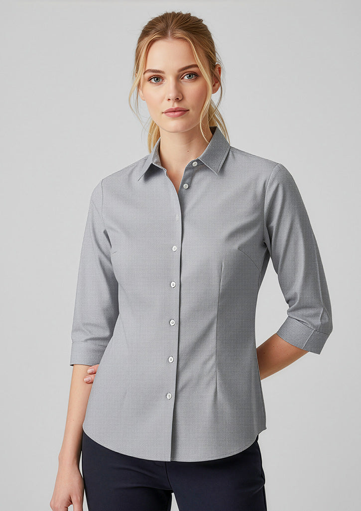 Jagger Womens 3/4 Sleeve Shirt - Silver - Model
