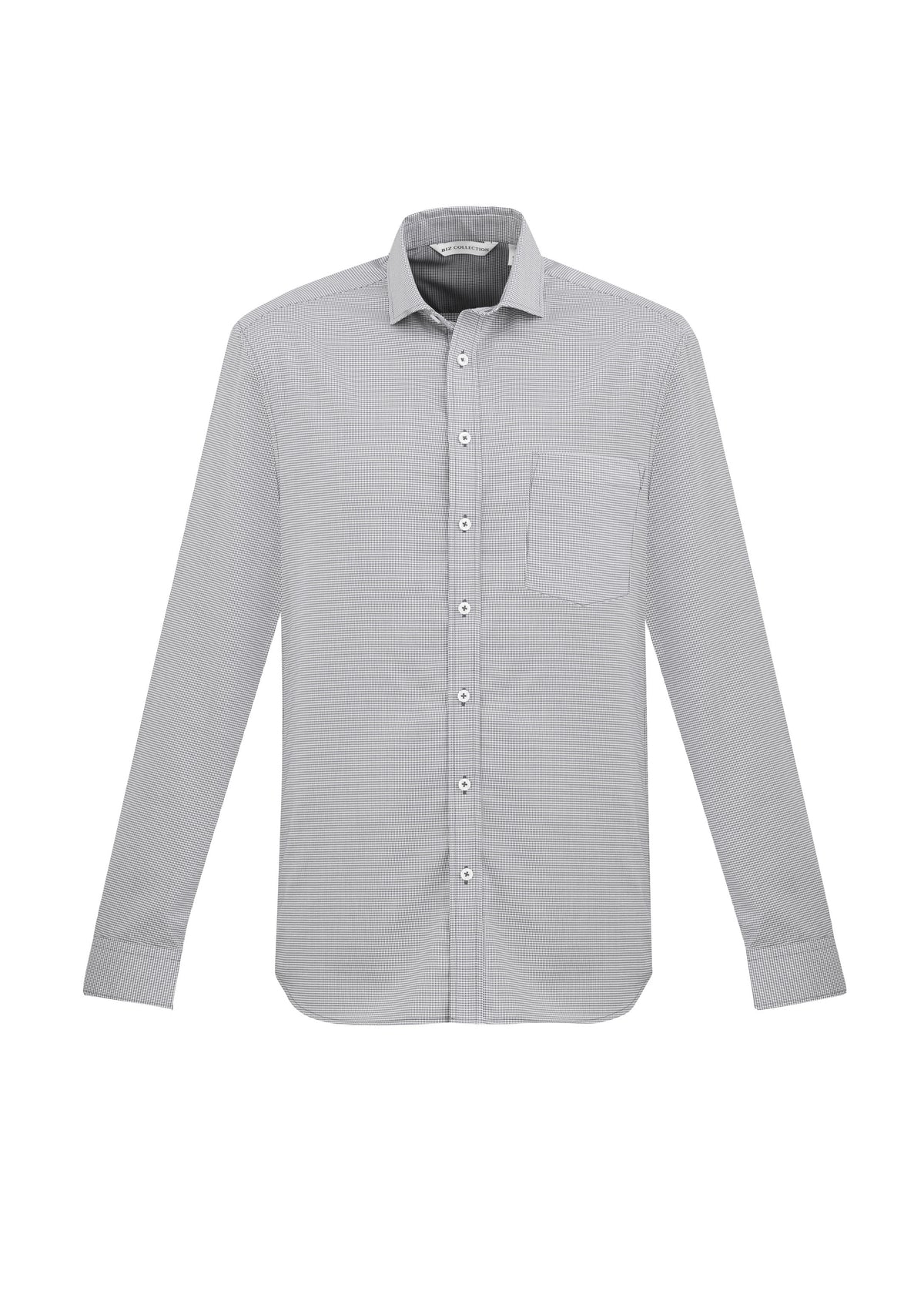 Jagger Mens Long Sleeve Shirt - Silver - Front