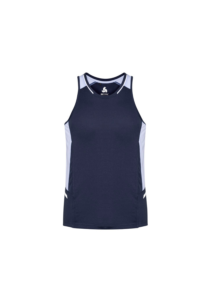 Renegade Mens Singlet - Navy/White/Silver - Front