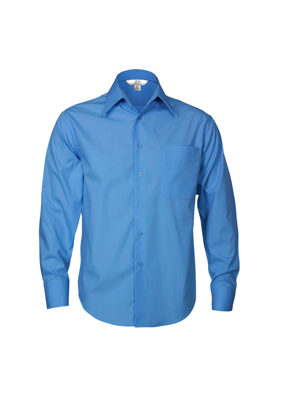 Metro Mens Long Sleeve Shirt - Mid Blue - Front