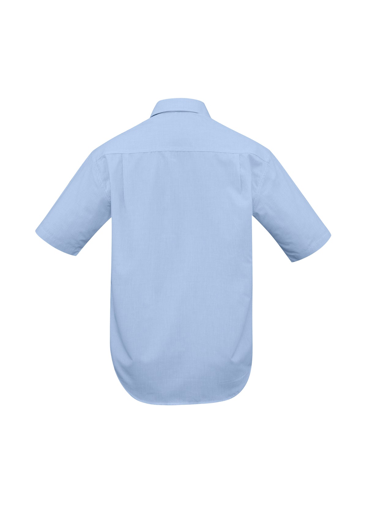 Micro Mens Check Short Sleeve Shirt - Sky - Back