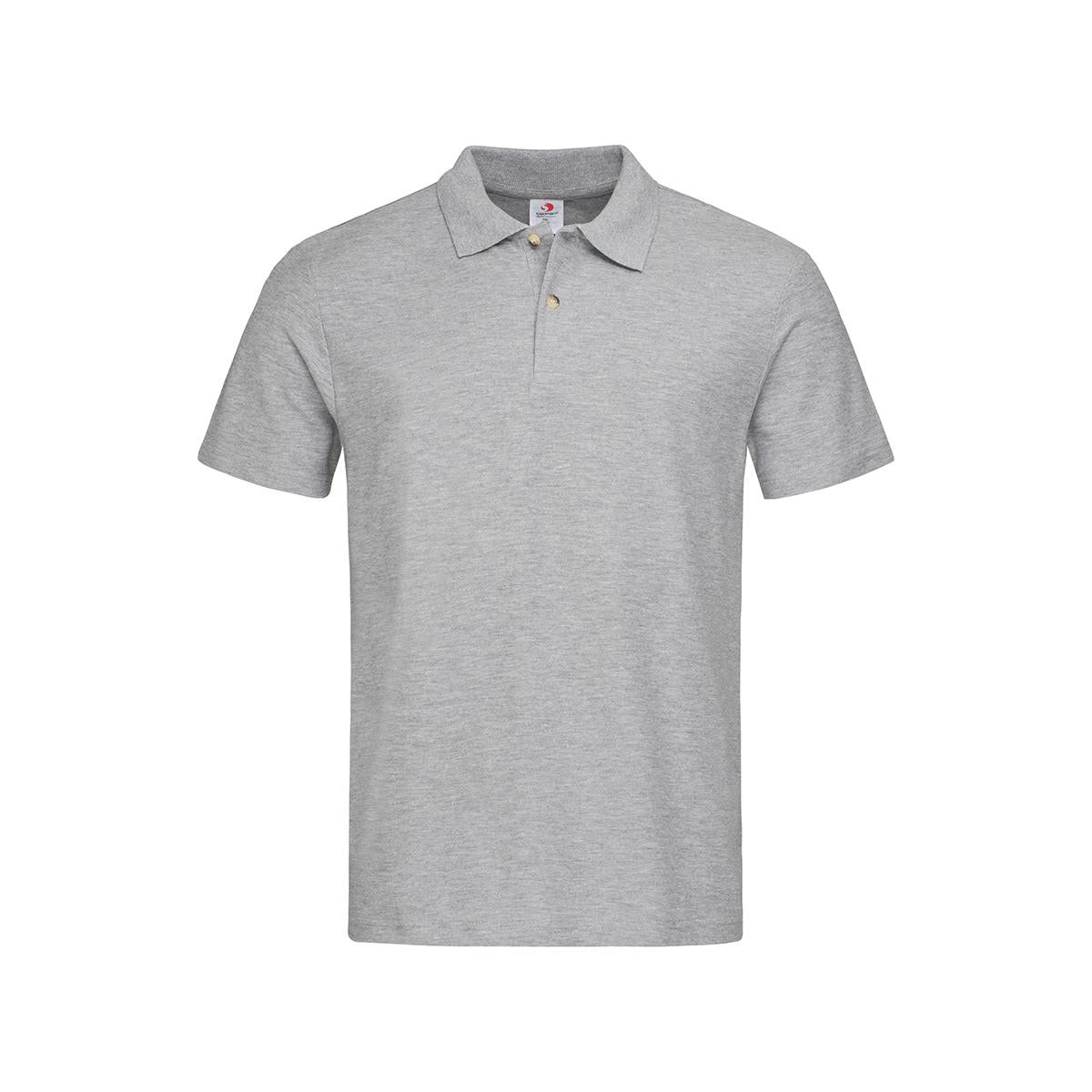 Men's Heavyweight Polo - Grey Heather - Front