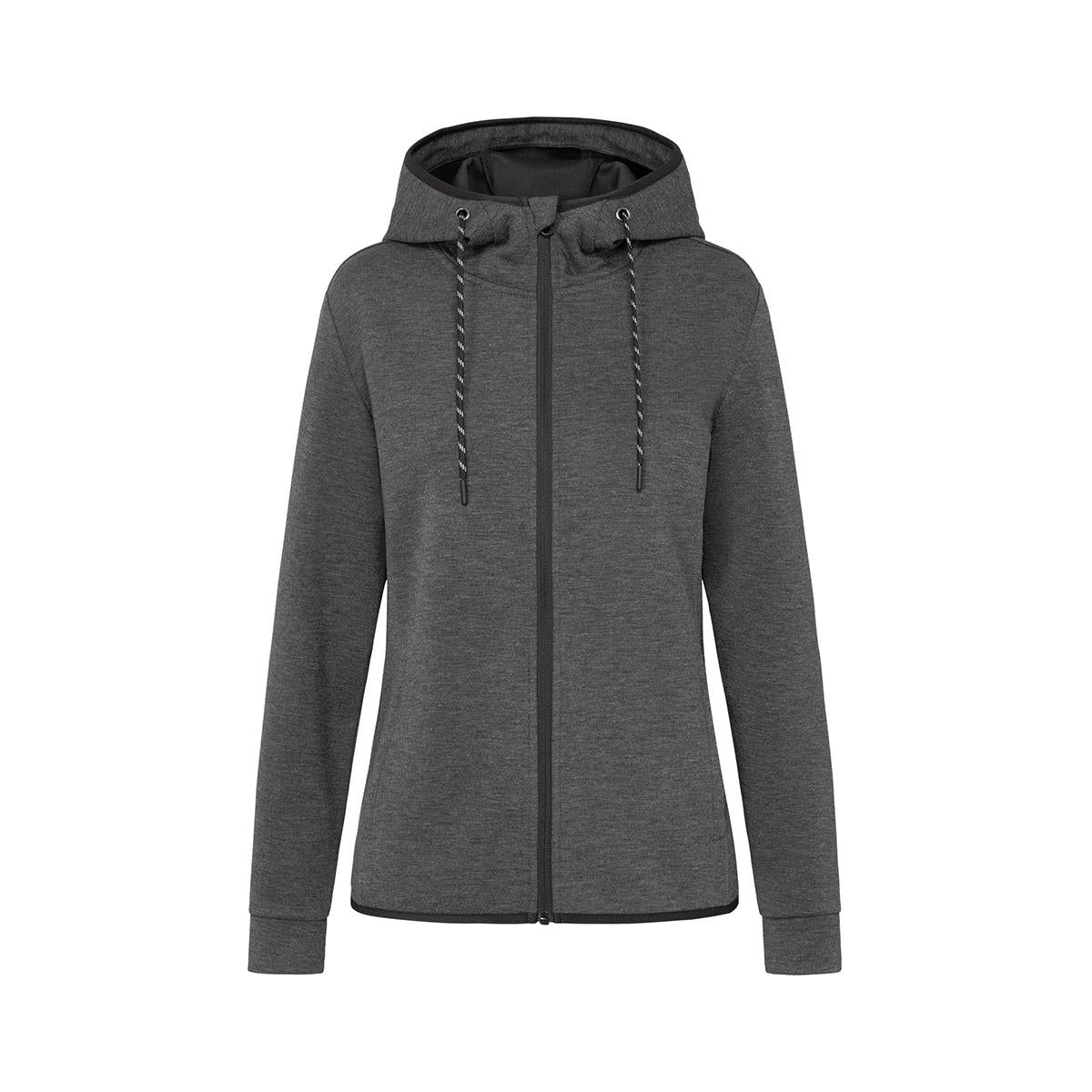 Women's Recycled Scuba Jacket - Anthra Heather - Front