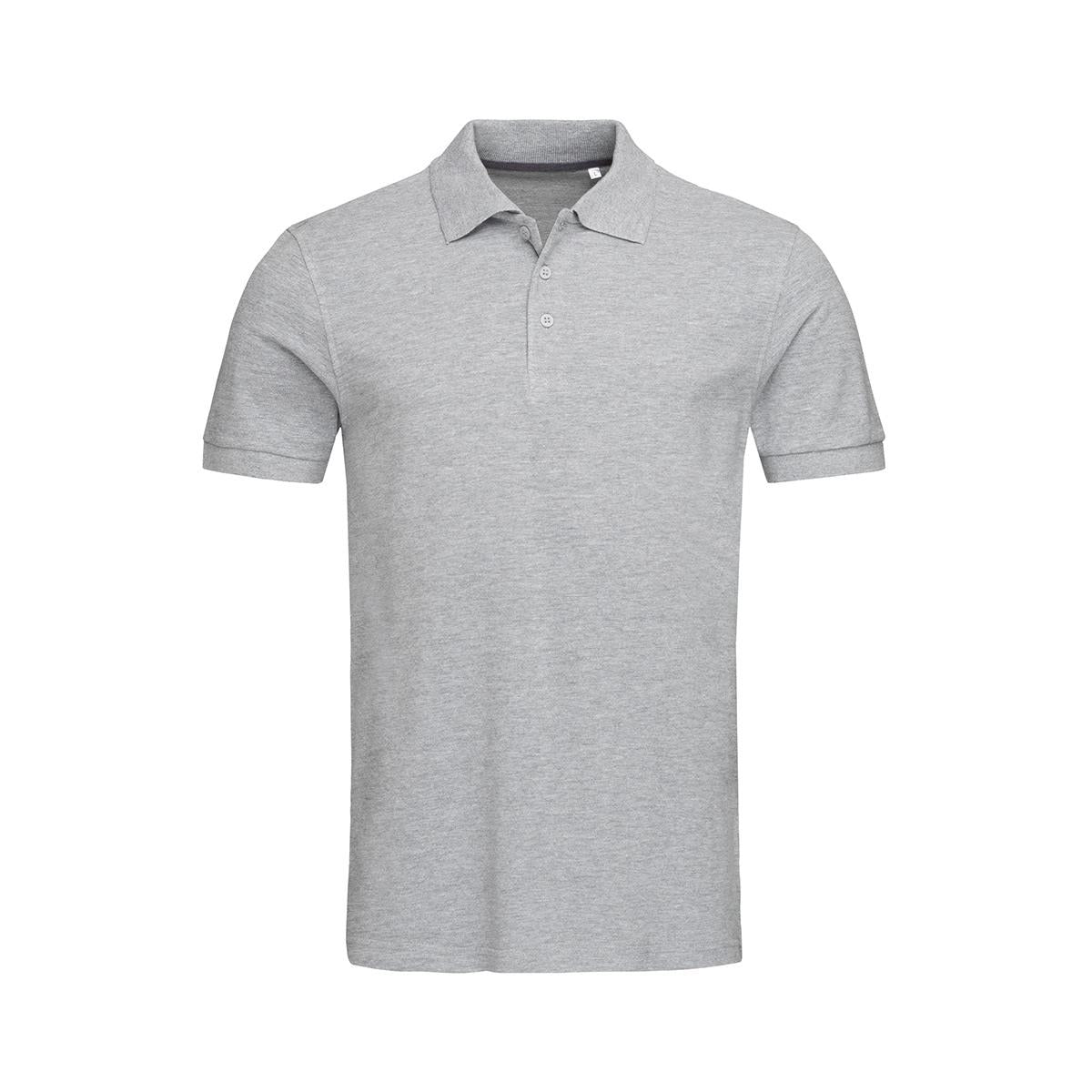 Men's Premium Cotton Polo - Grey Heather - Front