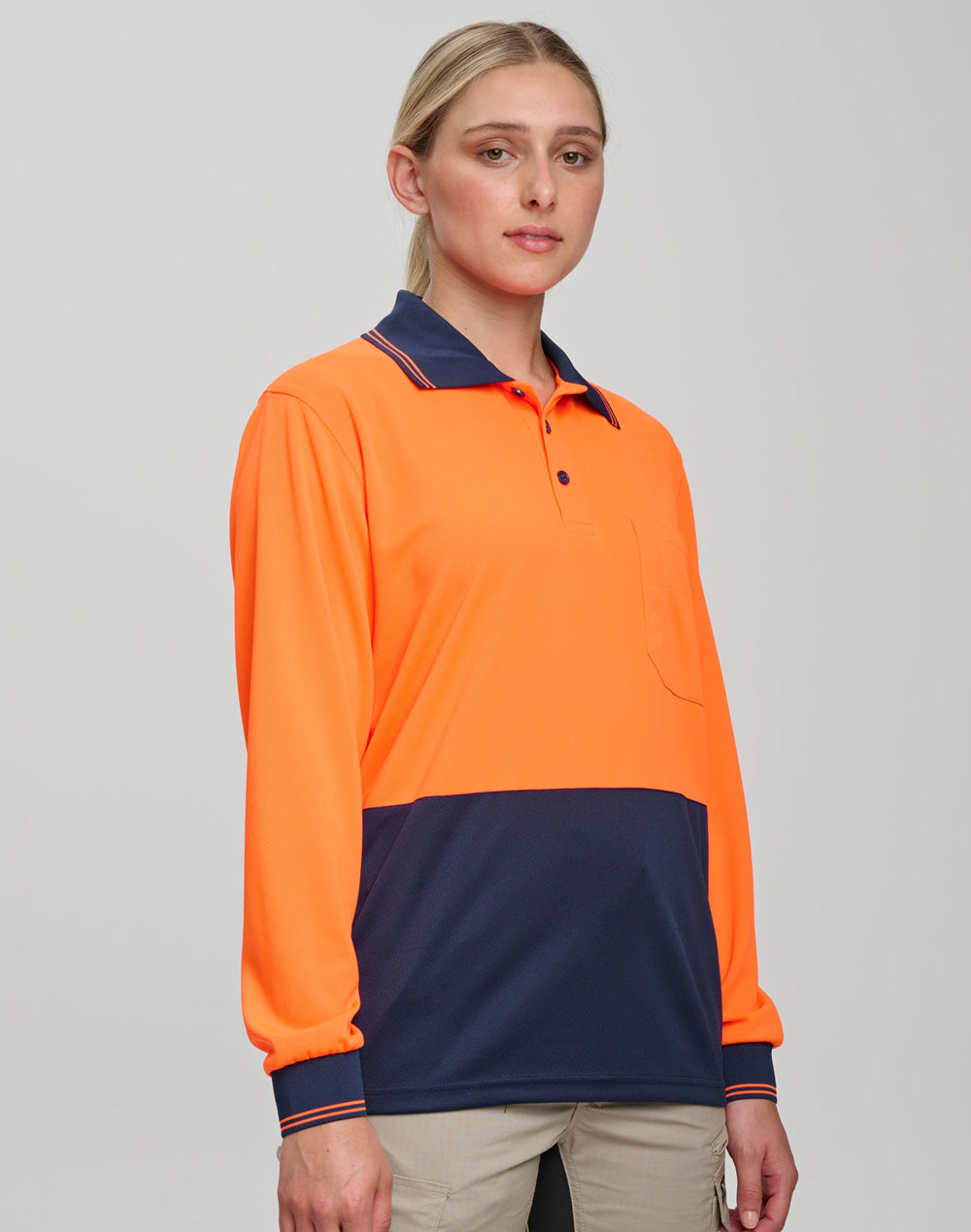 High Visibility Long Sleeve Polo - view
