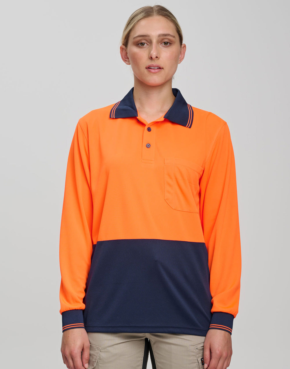 High Visibility Long Sleeve Polo - view