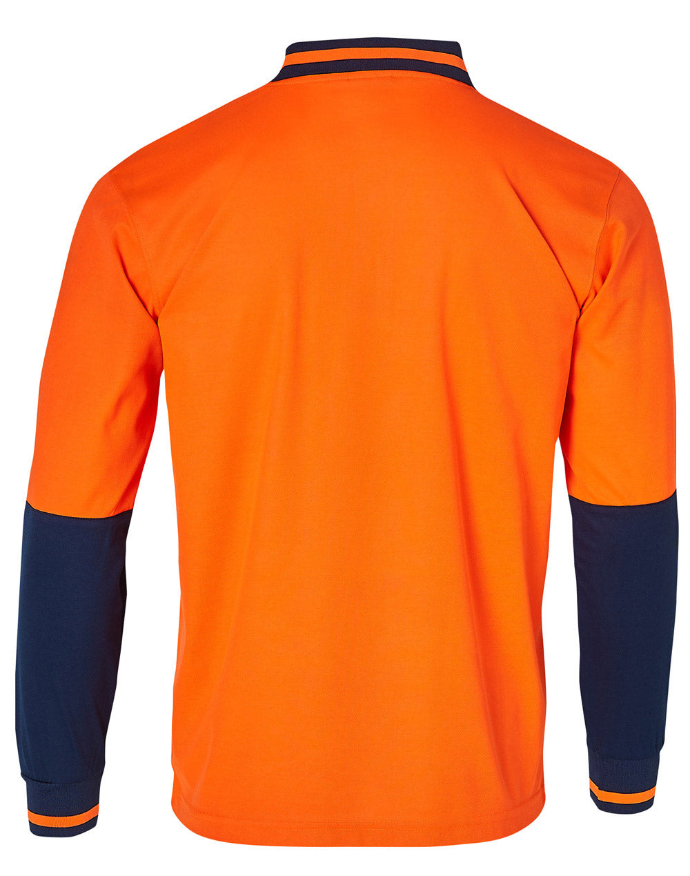 Safety Polo - FluoroOrange/Navy - Back