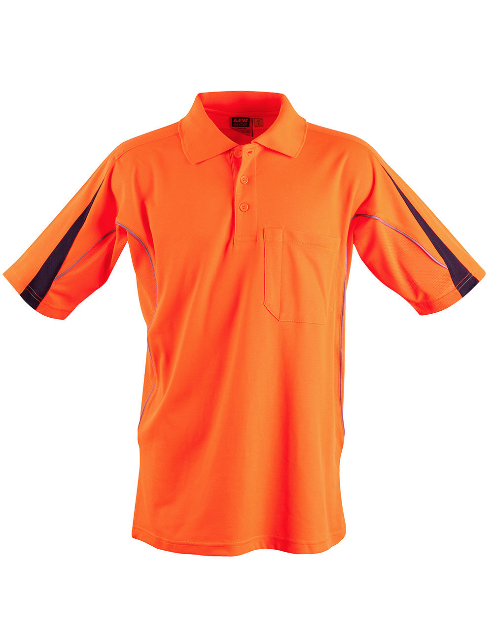 Hi-Vis Legend Short Sleeve Polo Mens' - Orange/Navy - View