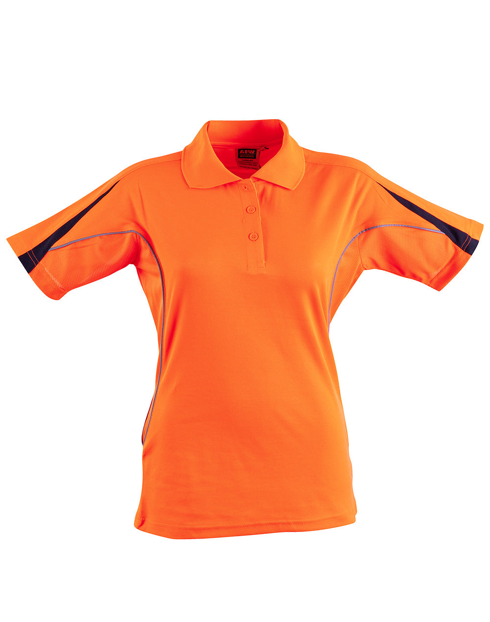 Hi-Vis Legend Short Sleeve Polo Ladies' - Orange/Navy - View