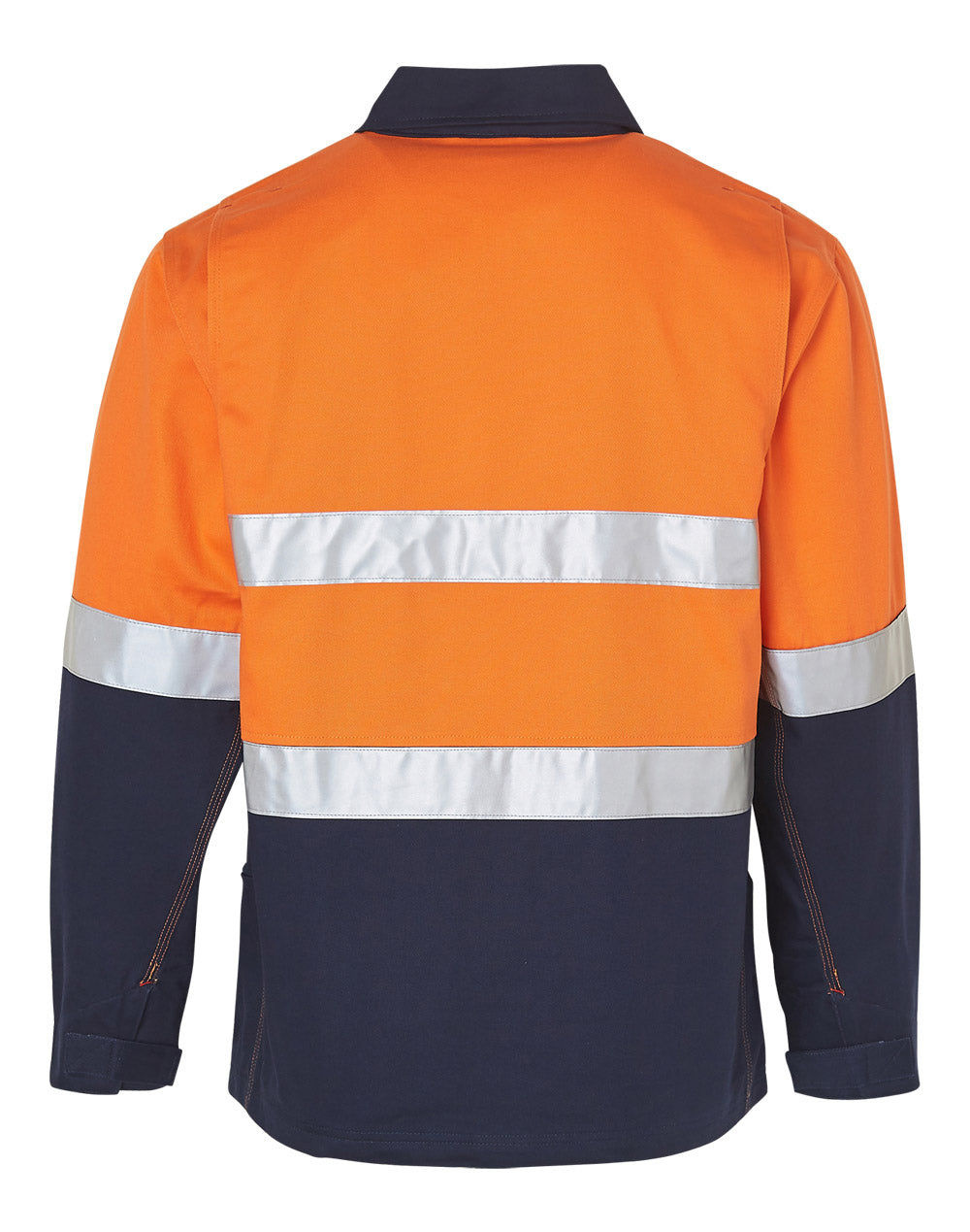 Hi-Vis Cotton Jacket with 3M Tapes - Orange/Navy - Back