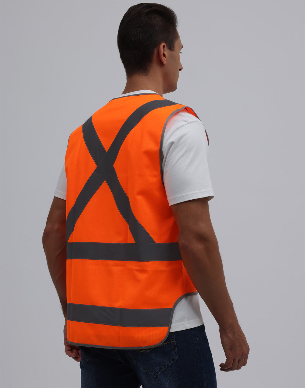 Hi-Vis X Back Safety Vest With Tail - view
