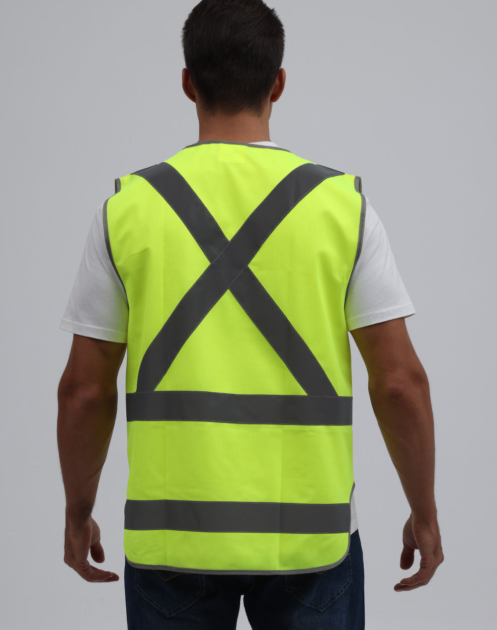 Hi-Vis X Back Safety Vest With Tail - view