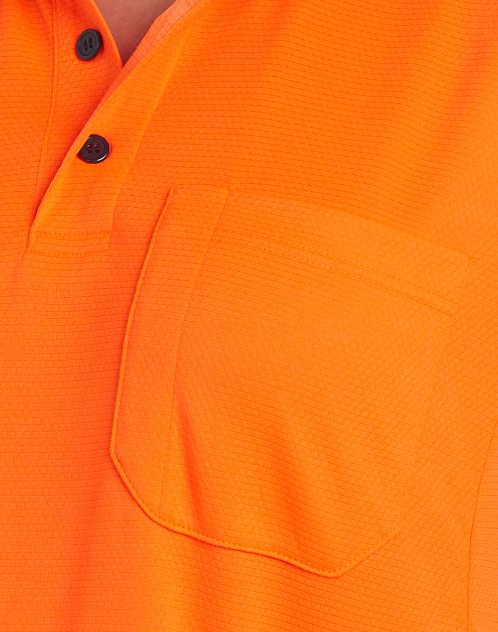 Unisex Hi-Vis Bamboo Charcoal Ss Polo - Orange/Navy - View