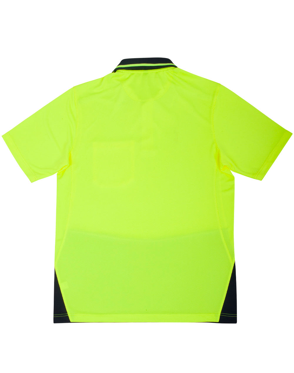 Unisex Hi-Vis Bamboo Charcoal Ss Polo - Yellow/Navy - Back
