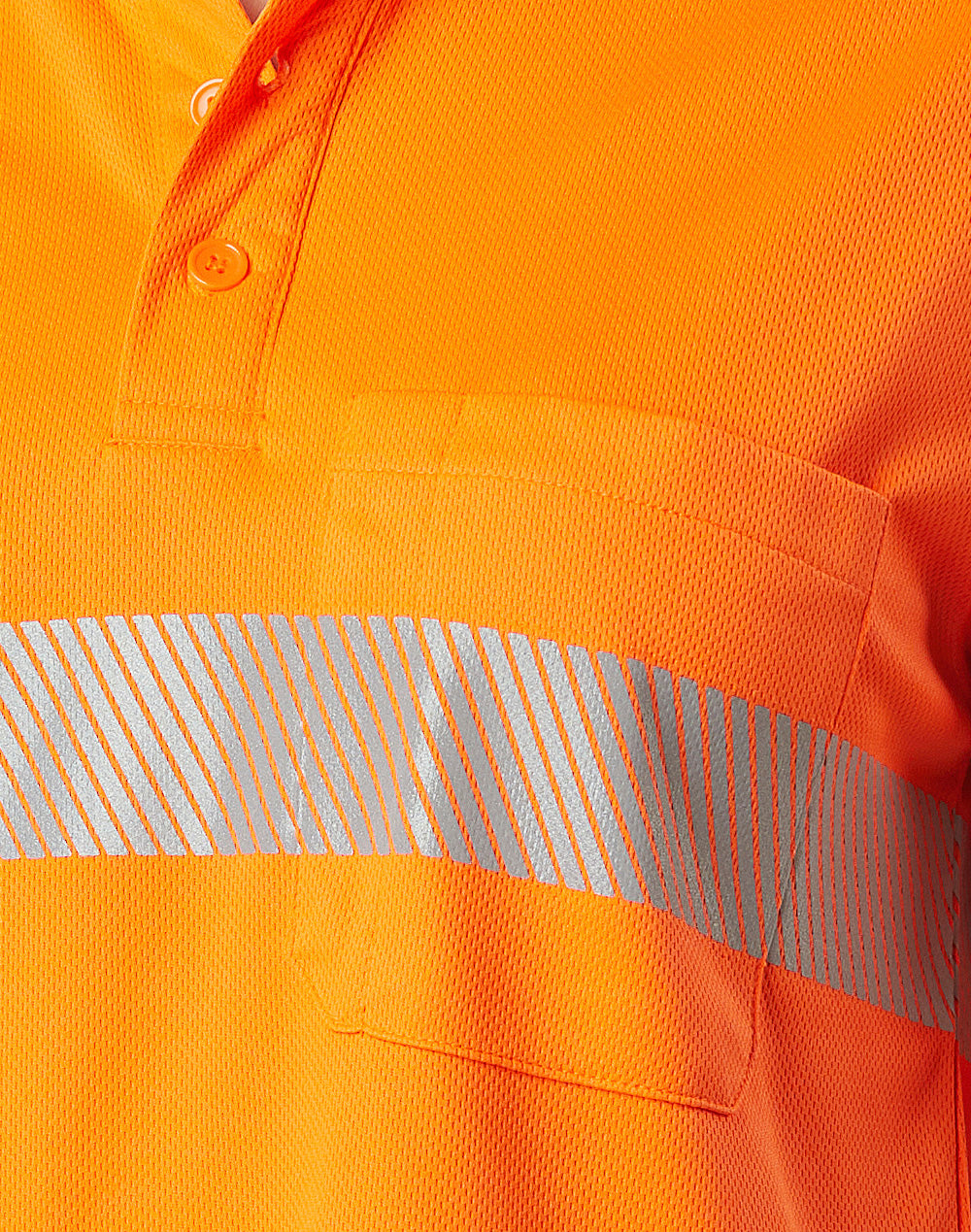 Unisex Cooldry® Segmented Ls Polo - Orange/Navy - View