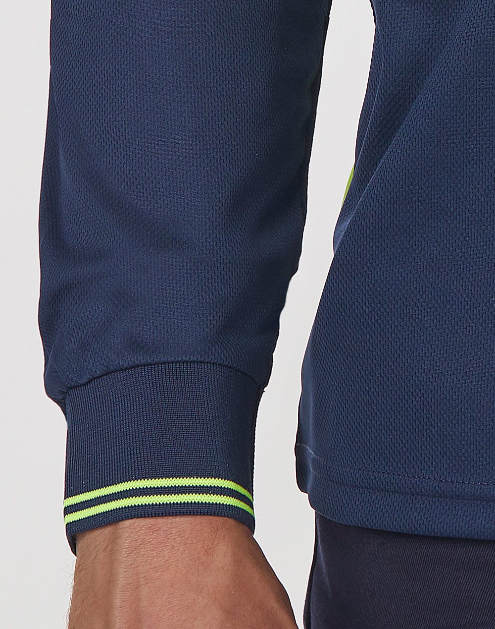 Unisex Cooldry® Segmented Ls Polo - Yellow/Navy - View