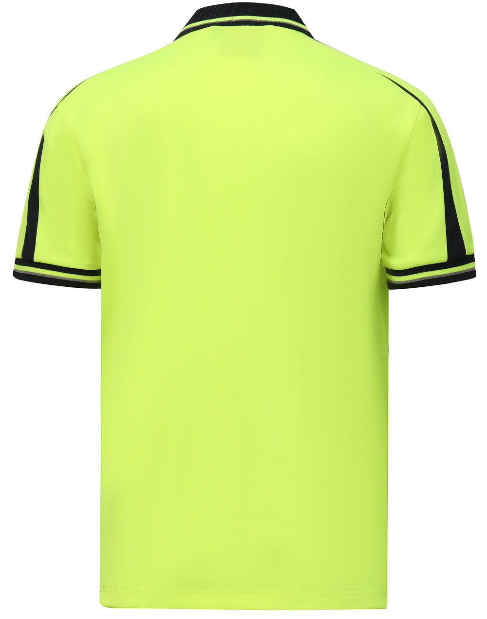 Hi-Vis Sustainable Cool-Breeze Safety Polo - Yellow/Navy - Back