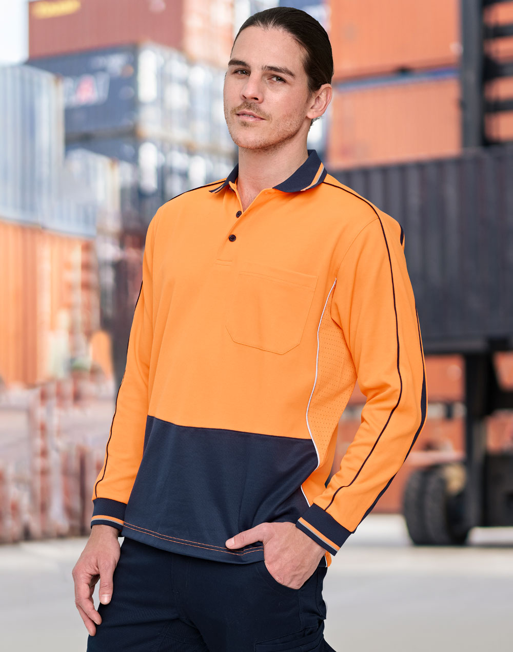 Hi-Vis Sustainable Cool-Breeze Safety Polo - view