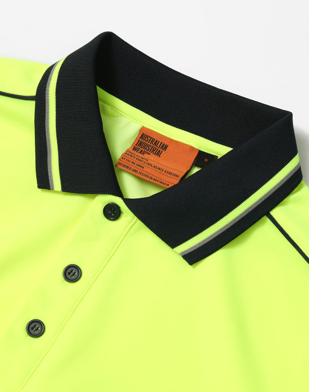 Hi-Vis Sustainable Cool-Breeze Safety Polo - Yellow/Navy - View
