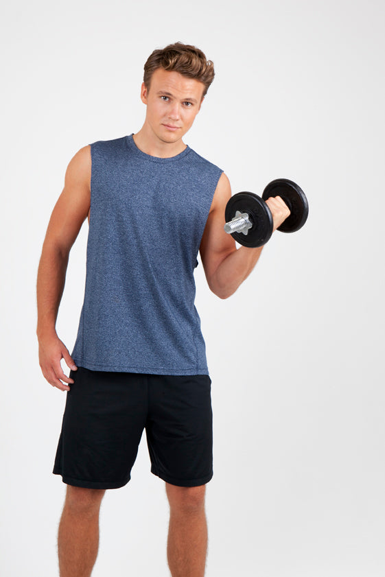 Mens Heather SLEEVELESS Tee - Greatness Range - view