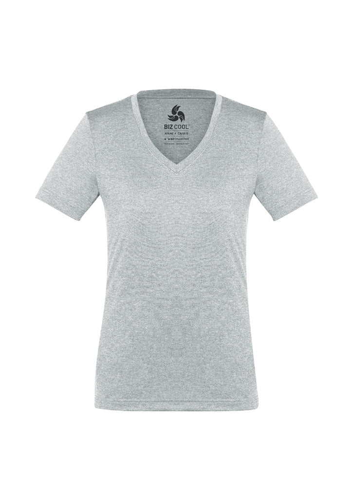 Aero Womens Short Sleeve Tee - Silver - Front