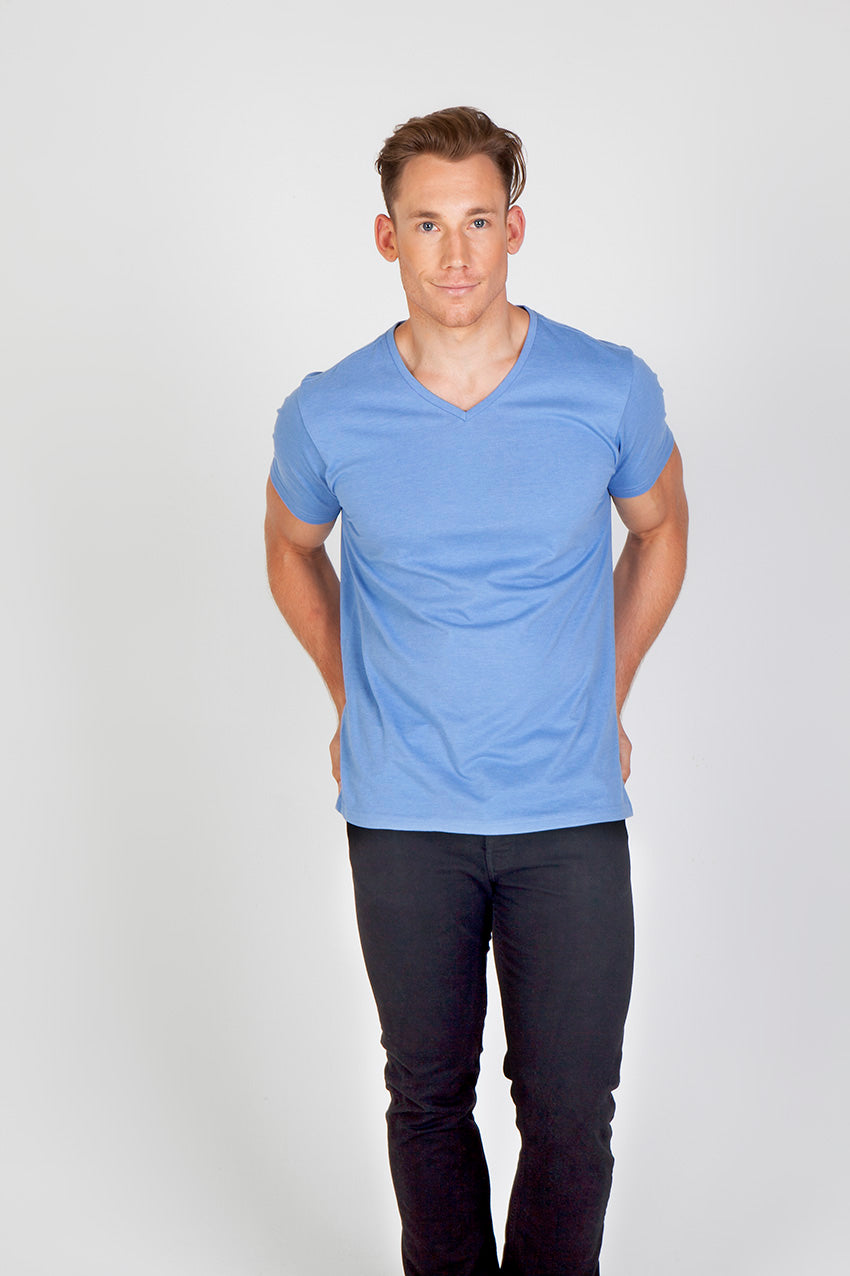 Mens Marl V-neck T-shirt - view