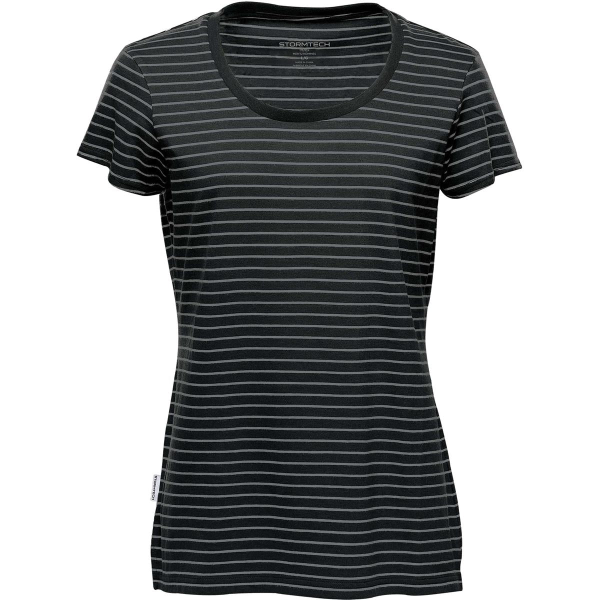 Women's Railtown Crew Neck Tee - Black / Grey Heather - Front