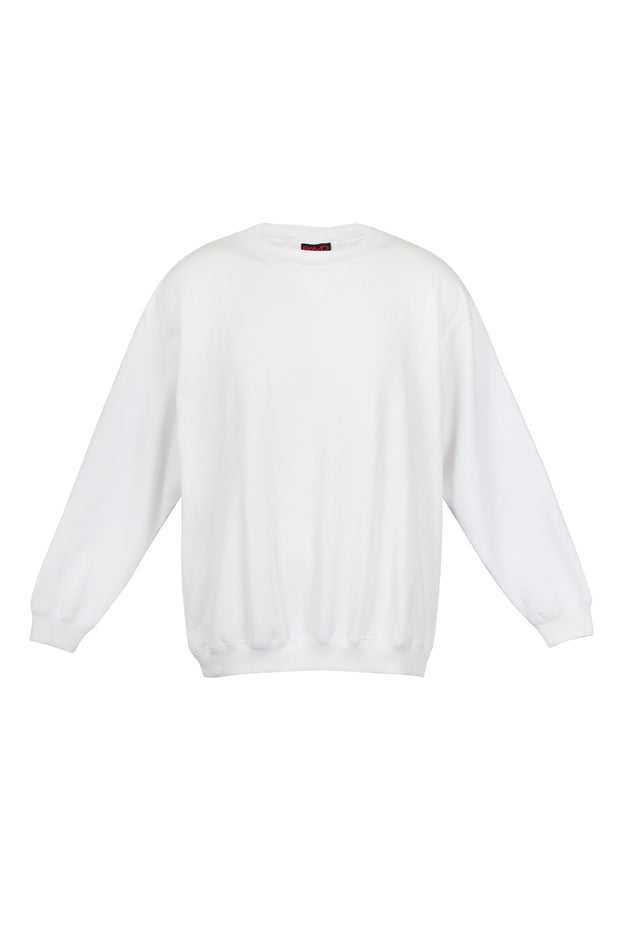 Adult Poly cotton fleece sloppy joe - White - Front