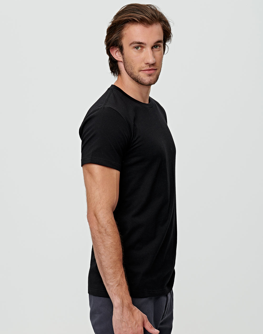 Premium Cotton Tee Shirt Mens - Black - View