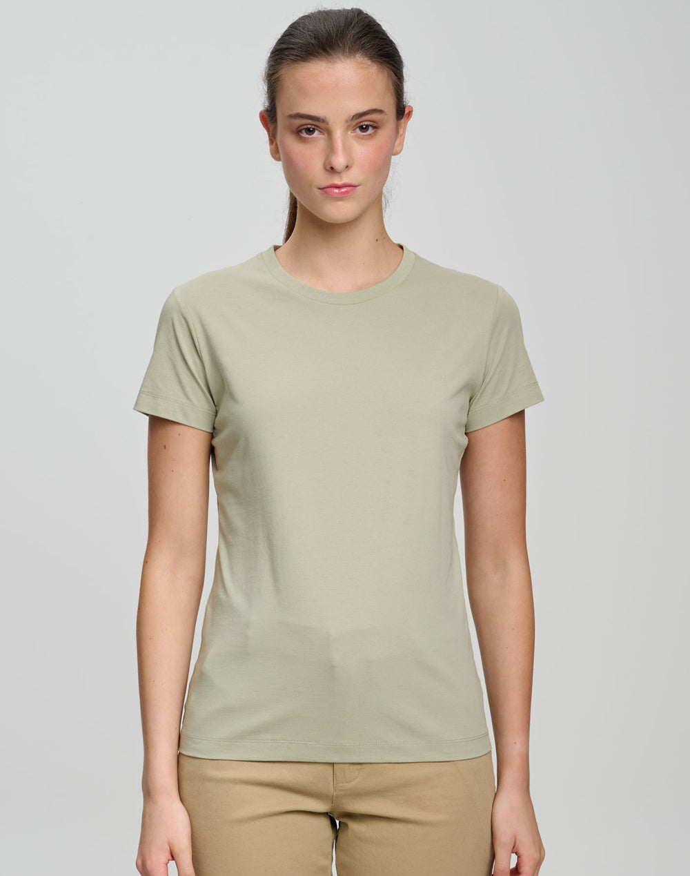 Premium Cotton Face Tee Ladie's - Pistachio - View