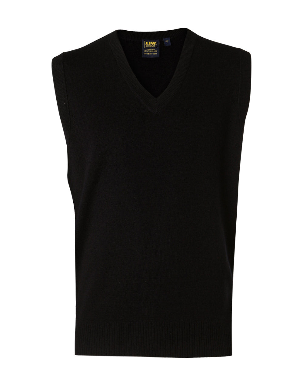 Unisex Wool/Acrylic V-Neck Vest - Navy - Front