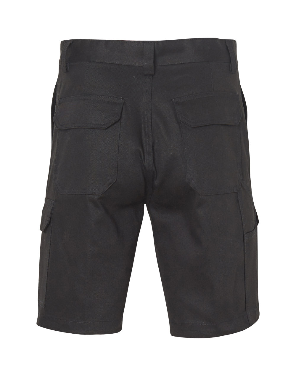 Men's Heavy Cotton Drill Cargo Shorts - Black - Back