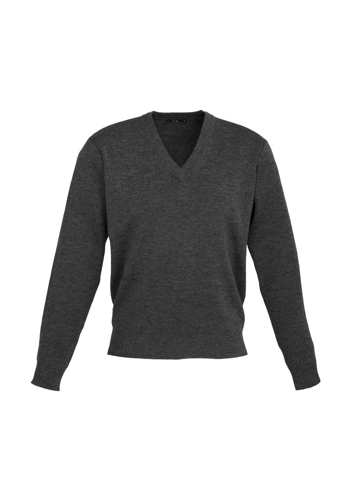 Woolmix Mens Knit Pullover - Charcoal - Front
