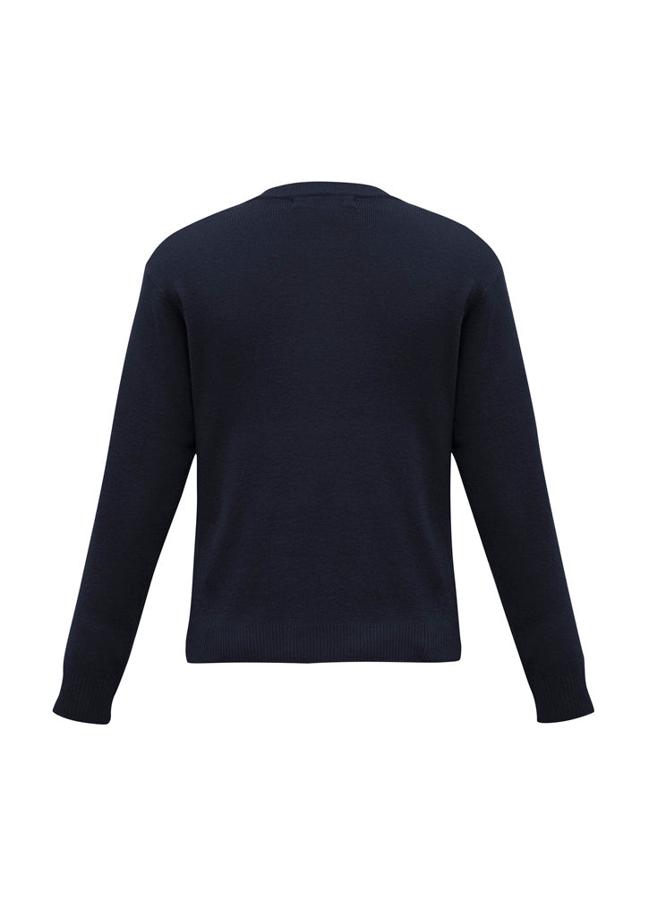 Woolmix Mens Knit Pullover - Navy - Back