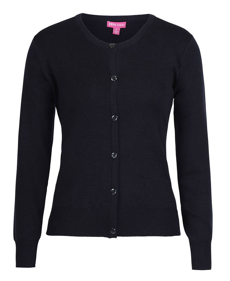 JB's Ladies Corporate Crew Neck Cardigan - Dark Navy - Front