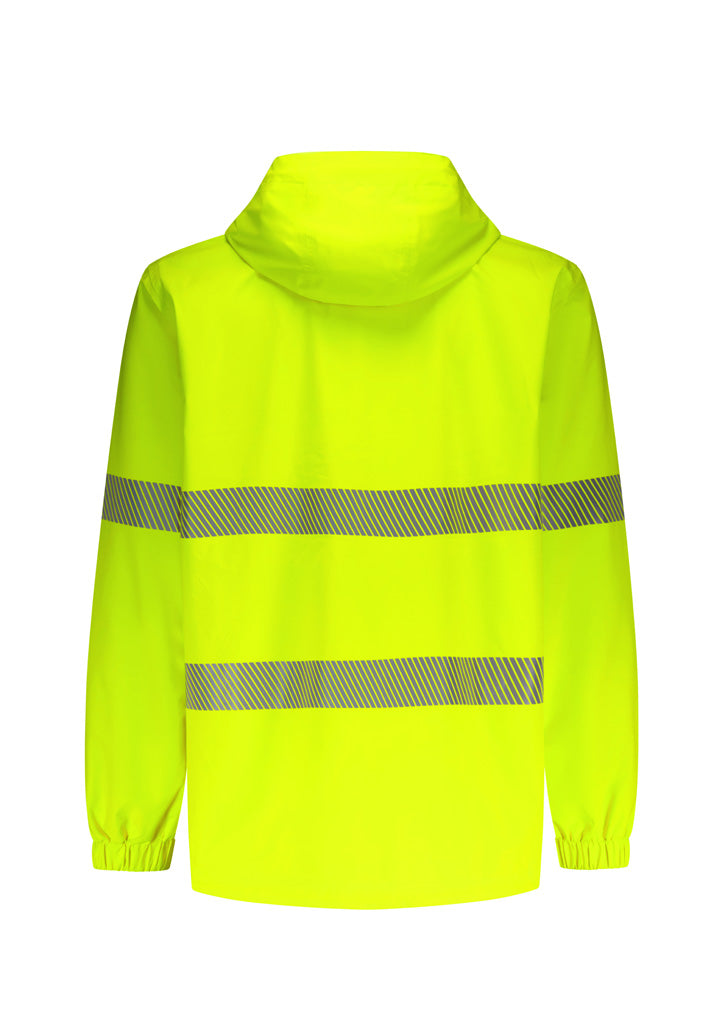 Unisex Super Light Segmented Tape Packable Rain Jacket - Yellow - Back