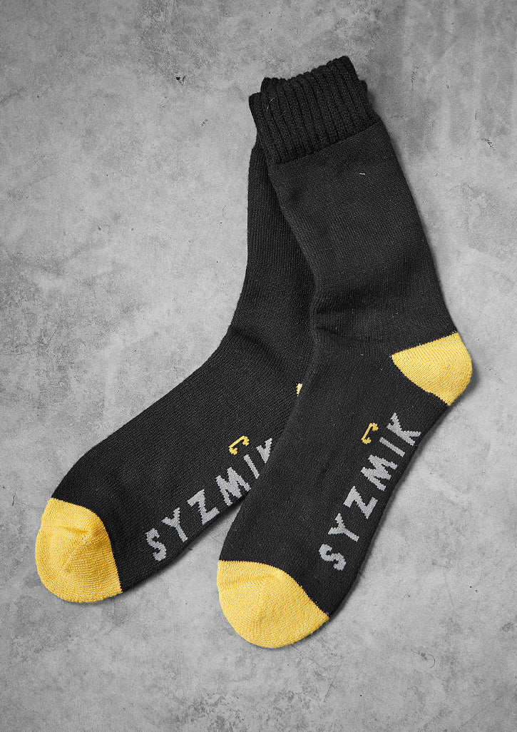 Bamboo Work Socks (3 Pack) - Black/Yellow - Model