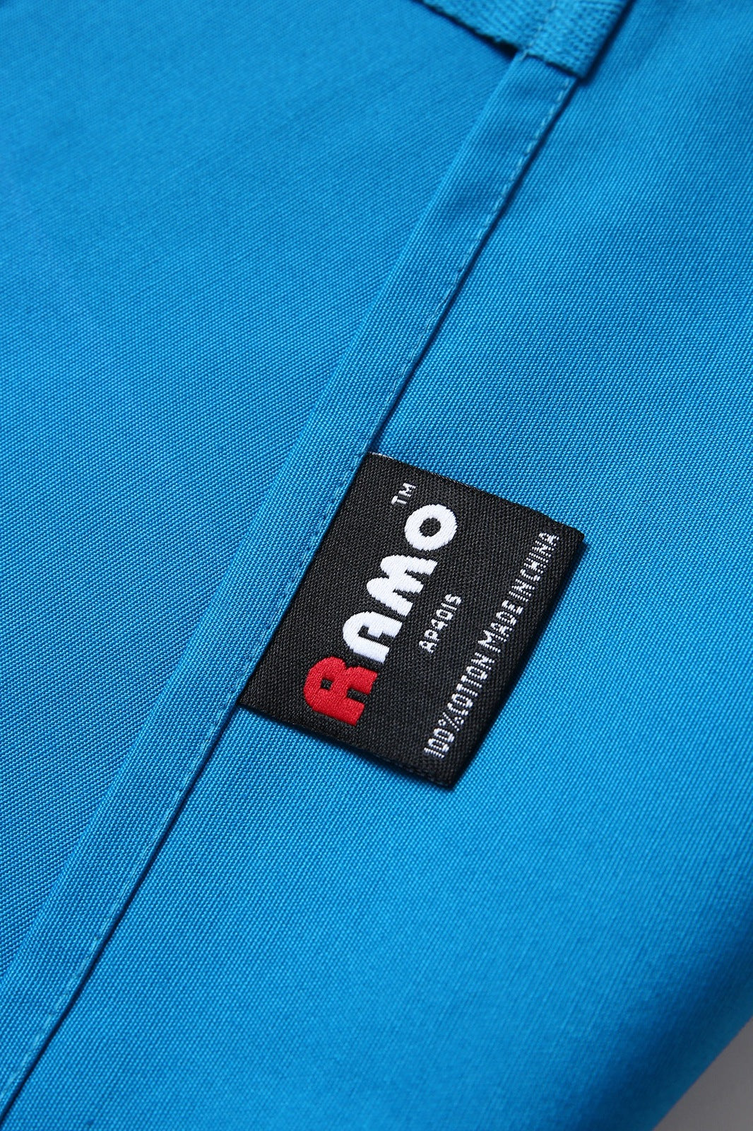 Short Waist Apron - 100% cotton canvas - Azure - View