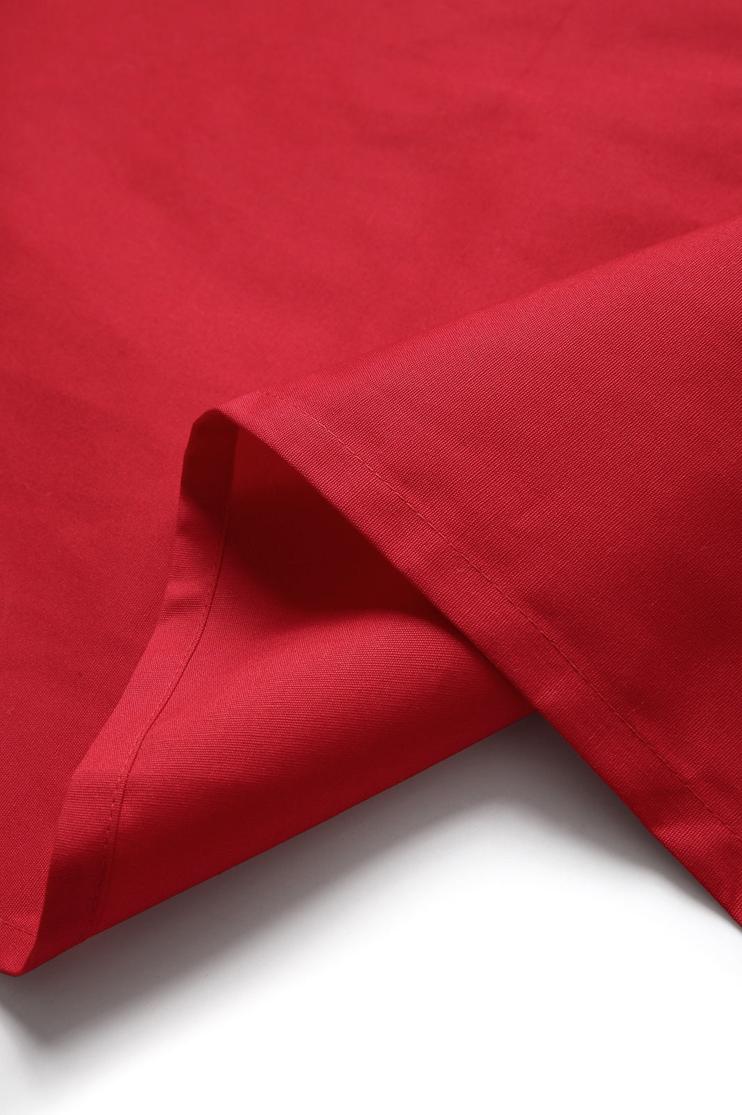 Short Waist Apron - 100% cotton canvas - Red - View