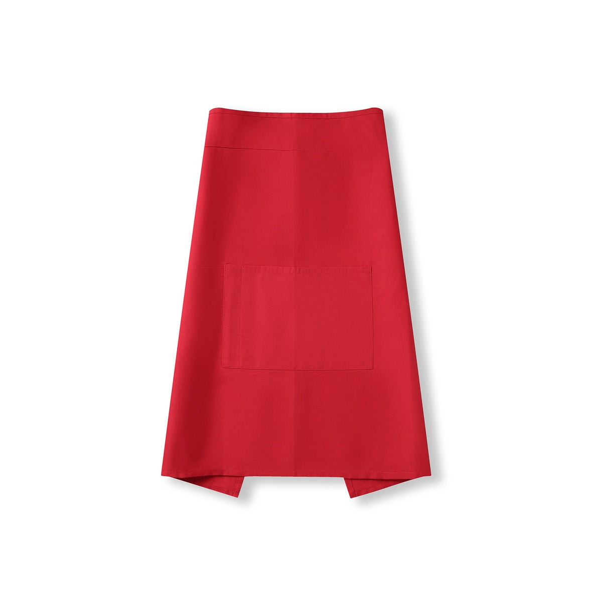 Short Waist Apron - 100% cotton canvas - Red - Front