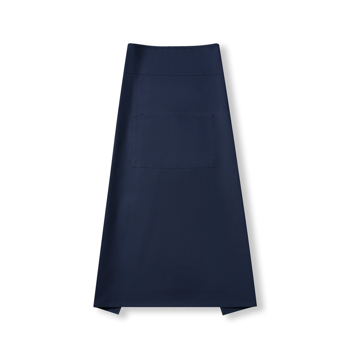 Long Waist Apron - 100% Cotton Canvas - Navy Blue - Front